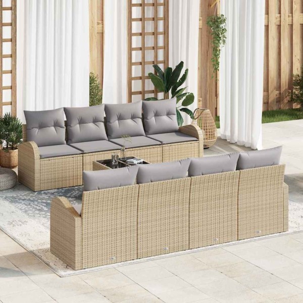 Sodo Sofų Rinkinys Smėlio 55 x 55 x 37 cm poliratanas