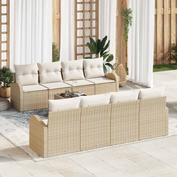 Garden Sofa Set Sand 55 x 55 x 37 cm polyrattan