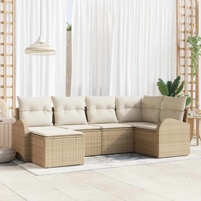 Garden Sofa Set 6 pcs Sand...