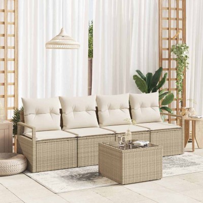 Sofa set 5 pcs Beige and...