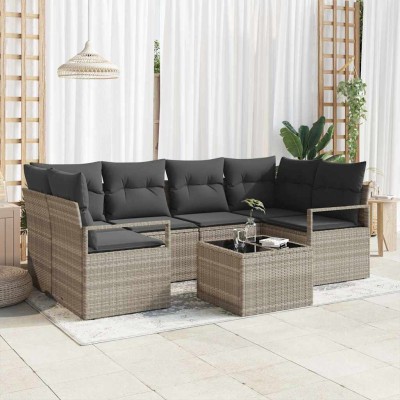 Sofa set 7 pcs. Light gray...