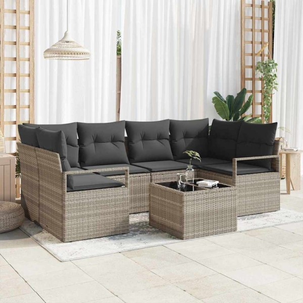 Sofa set 7 pcs. Light gray and dark gray