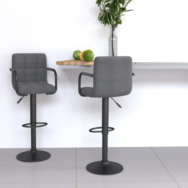 Bar stools, 2 pcs., light gray color, fabric