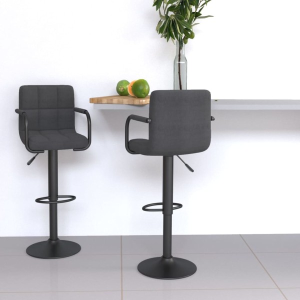 Bar stools, 2 pcs., dark gray color, fabric