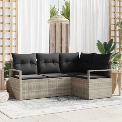 Sofa set 4 pcs Light gray...