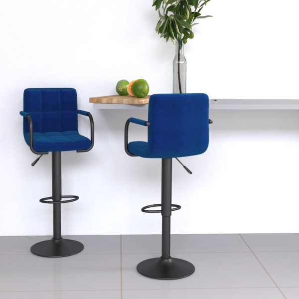 Bar stools, 2 pcs., blue color, fabric