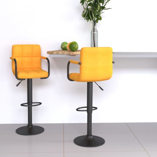 Bar stools, 2 pcs., mustard yellow color, fabric