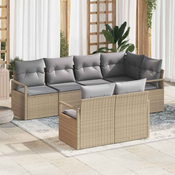 Sofos komplektas 7 pcs Smėlio poliratanas