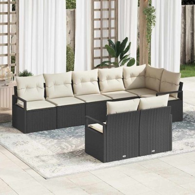 Sofa set 8 pcs Black...