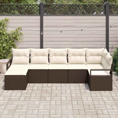 Sofa set 7 pcs Brown...