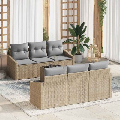 Sofa set 7 pcs Beige and...