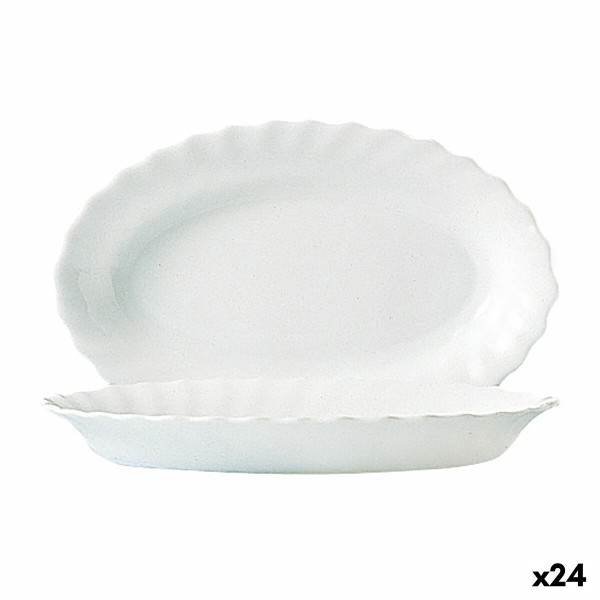 Pasniegšanas Plate Luminarc Trianon Balts Stikls (22 cm) (24 gb.)