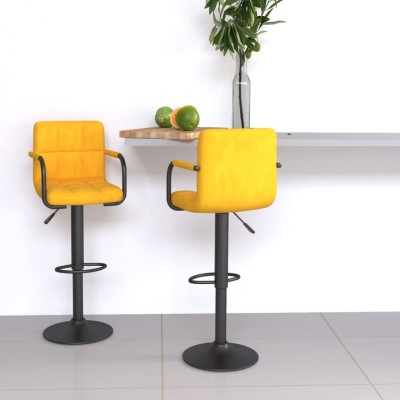 Bar stools, 2 pcs., mustard...