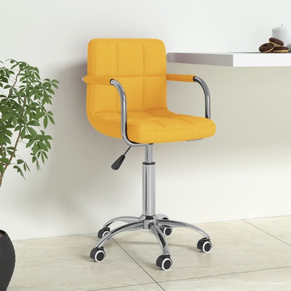Swivel office chair, mustard yellow, fabric