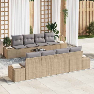 Garden Sofa Set 7 pcs Beige...
