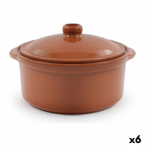 Saucepan Azofra Baked clay Brown