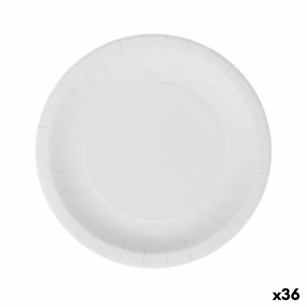 Taldrikute komplekt Algon Ühekordne Valge Papp 20 cm (36 Ühikut)