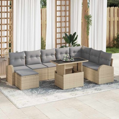 Garden Sofa Set 9 pcs beige...