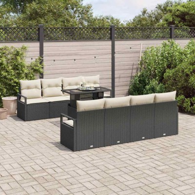Garden Sofa Set 9 pcs Black...