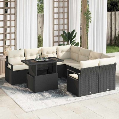 Garden Sofa Set 9 pcs Black...