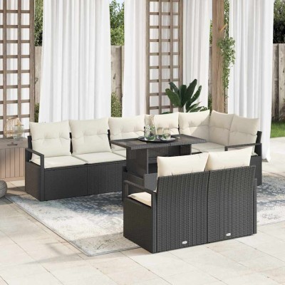 Garden Sofa Set 9 pcs Black...