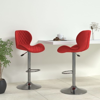 Bar stools, 2 pcs., red...