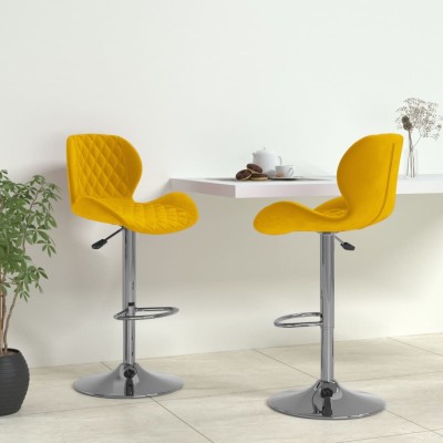 Bar stools, 2 pcs., mustard...