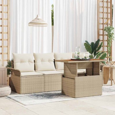 Garden Sofa Set 5 pcs Beige...