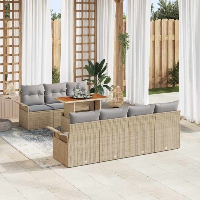 Garden Sofa Set 8 pcs beige...