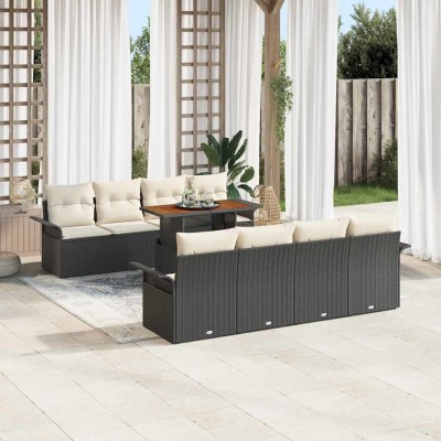 Garden Sofa Set 7 pcs Black...