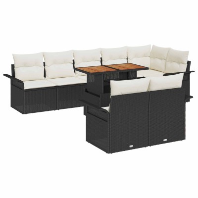 Garden Sofa Set 9 pcs Black...