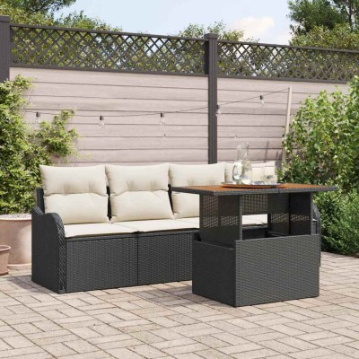 Garden Sofa Set 5 pcs Black...