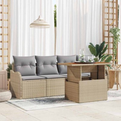 Garden Sofa Set 5 pcs Beige...