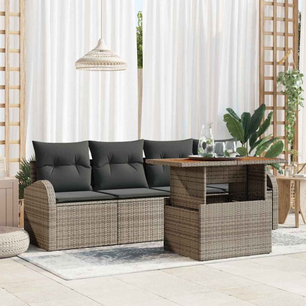 Garden Sofa Set 5 pcs Gray