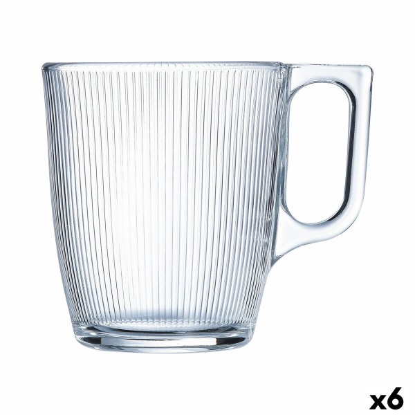 Cup Luminarc Stripy Breakfast Transparent Glass (250 ml) (6 Units)