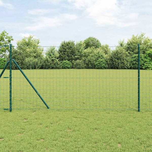 Fence with posts Green 1.2 x 10 m Steel