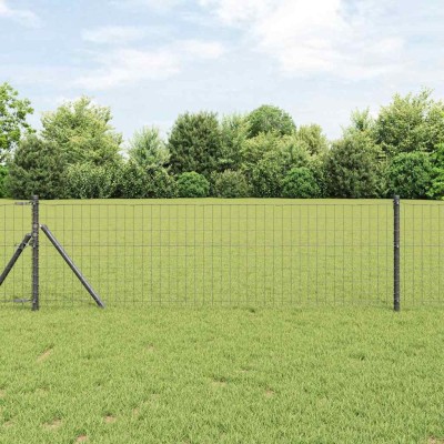 Fence with posts Gray 0.6 x...