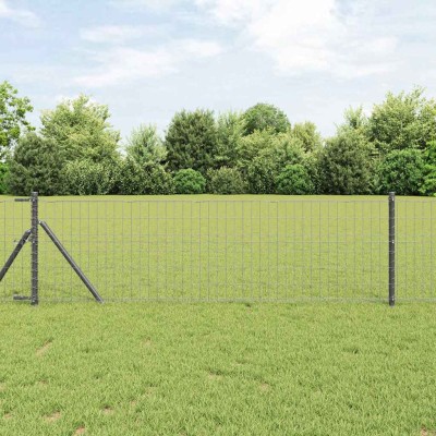 Fence with posts Gray 0.4 x...
