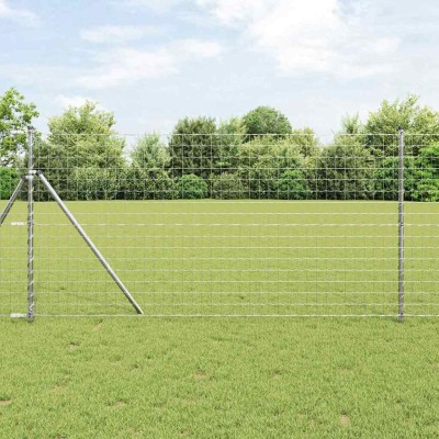 Fence with posts Silver 1 x...