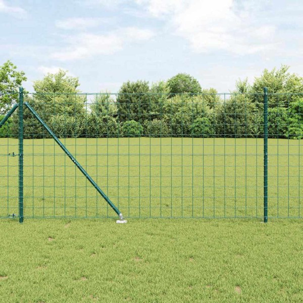Fence with posts Green 1.2 x 25 m Steel