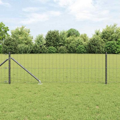 Fence with posts Gray 0.6 x...