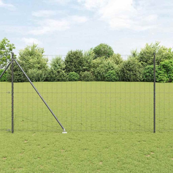Fence with posts Gray 1.5 x 10 m Steel