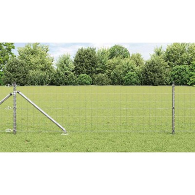 Fence with poles Silver 0.4...