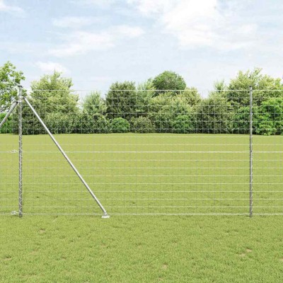 Fence with poles Silver 1.5...