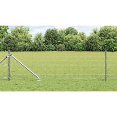 Fence with poles Silver 0.4...