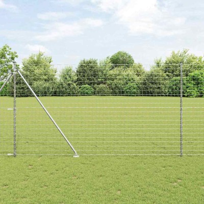 Fence with poles Silver 1.5...