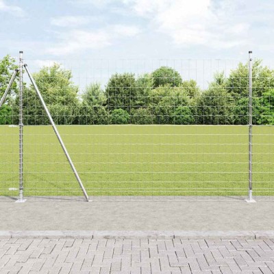 Fence with poles Silver 1.5...