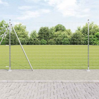 Fence with poles Silver 1.5...