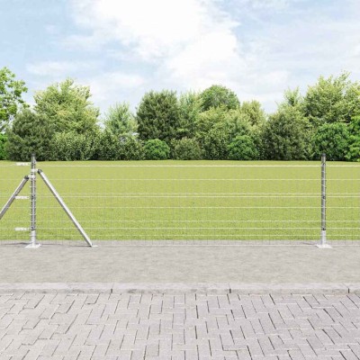 Fence with poles Silver 0.4...