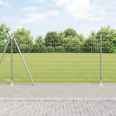 Fence with poles Silver 1.2...